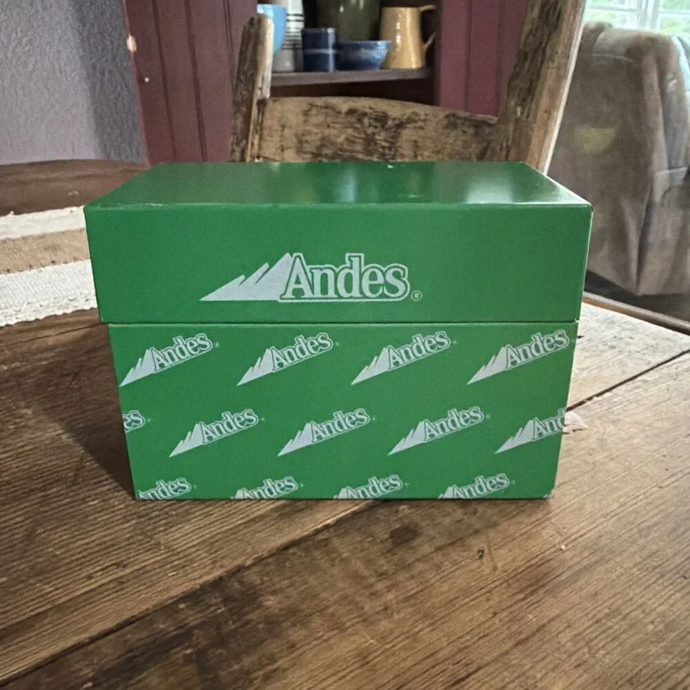 Vintage Andes Candies Recipe File Box Complete W Recipes And Blank Cards